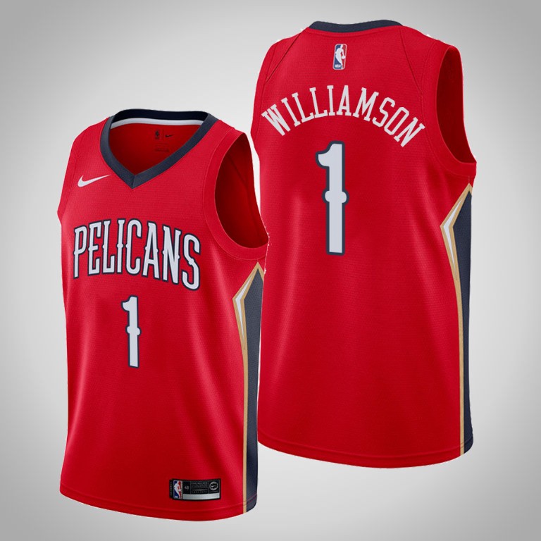Men's New Orleans Pelicans #1 Zion Williamson Red Stitched NBA Jersey